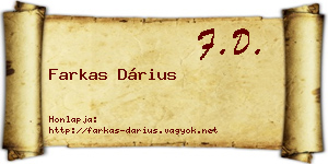 Farkas Dárius névjegykártya